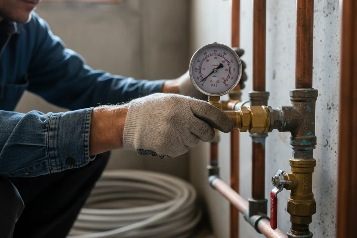 Pressure testing a repaired line during Water Line Repair in Powder Springs